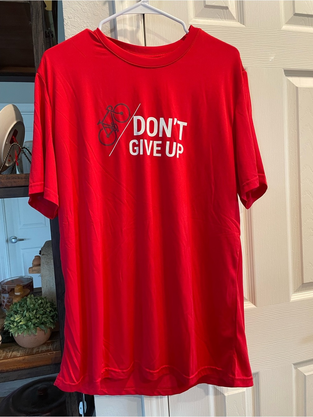 LOUIS GARNEAU Red Short
Sleeve quickDry t Shirt “DON’T GIVE UP” BIKING RACING XL